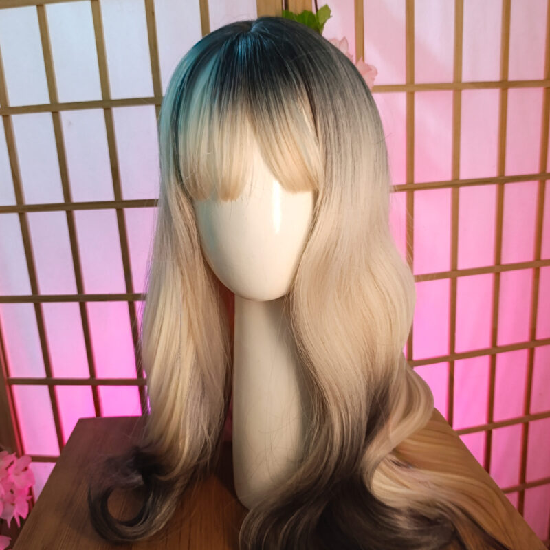 Básico degradado de negro y rubio largo – Malla Rose