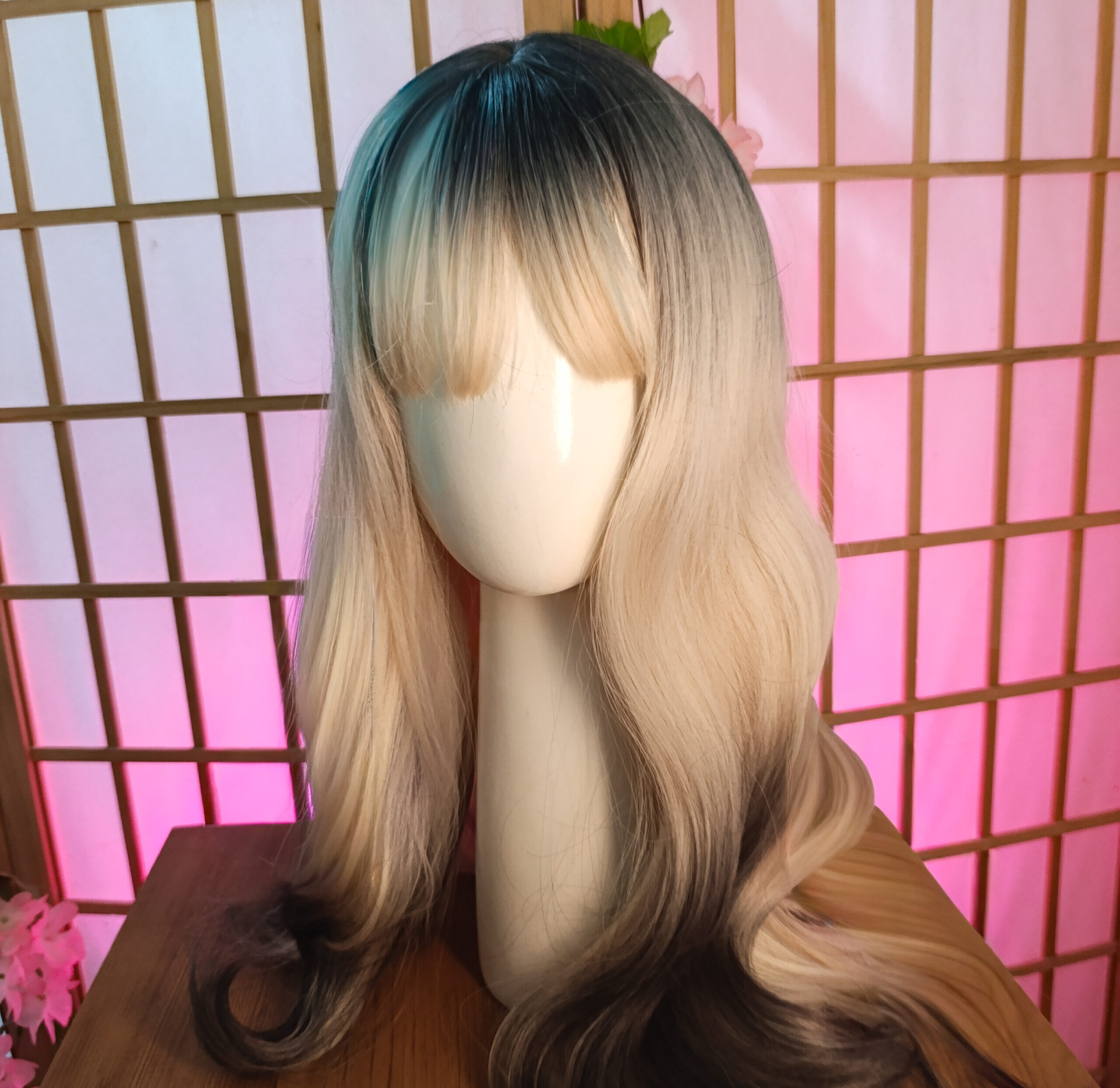 Básico degradado de negro y rubio largo – Malla Rose