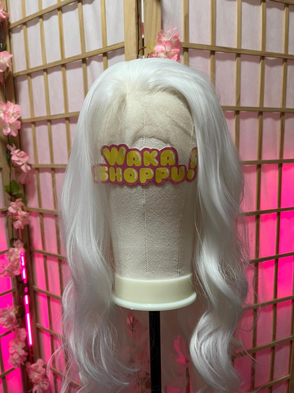 Blanco largo ondulado – Lace front