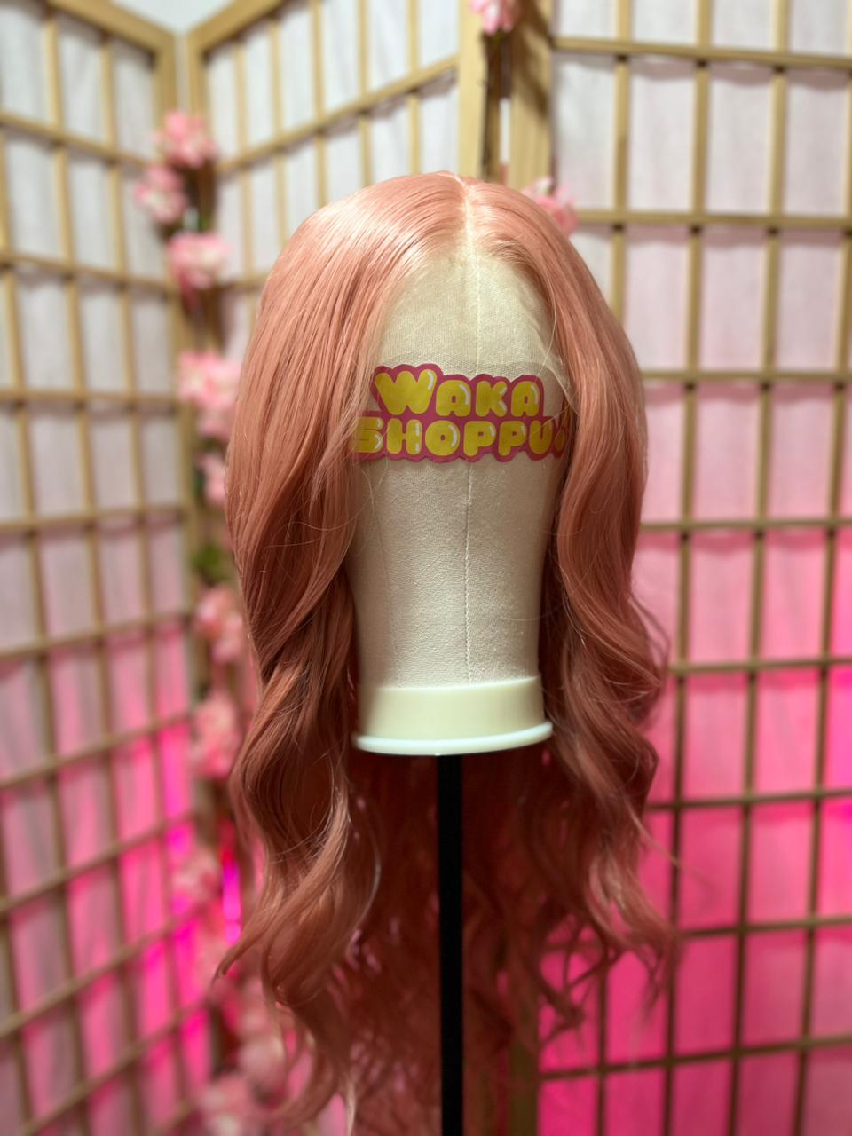 Rosado largo ondulado – Lace front